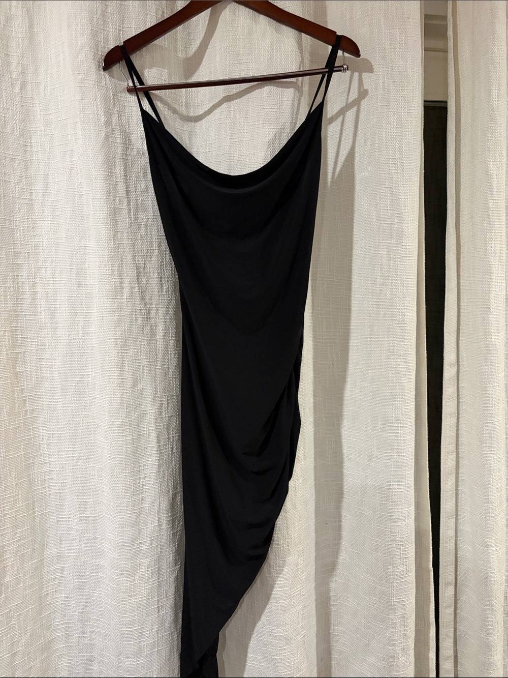 Olivia Rae Black Asymmetrical Slip Dress